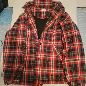 Bluivy Red and Black Plaid Utility Jacket